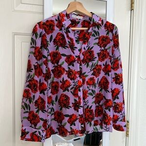 Lovely Alice + Olivia Floral Silk Blouse
